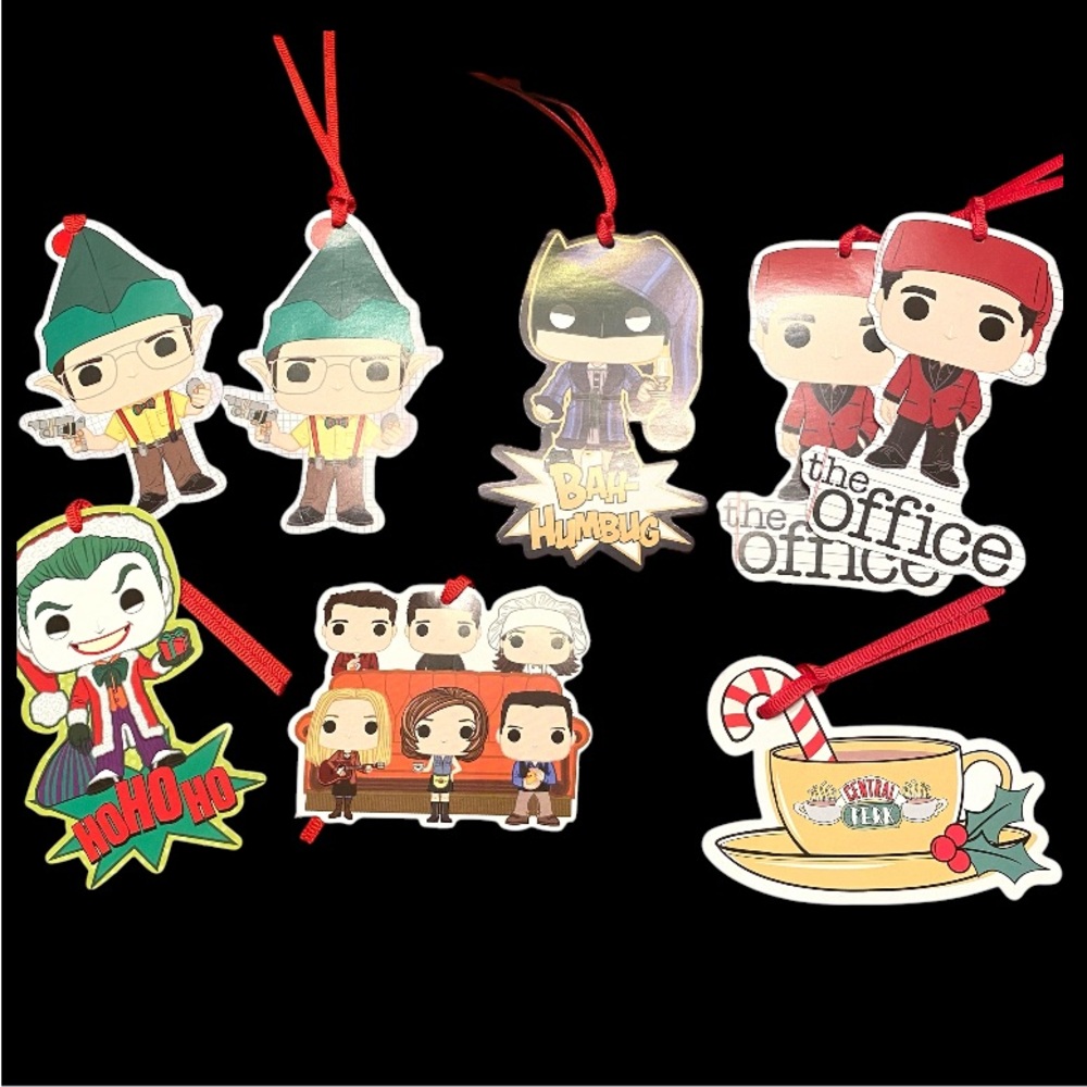 5/$25 Funko 8pc Holiday Gift Tag set with The Office Friends Super heroes and